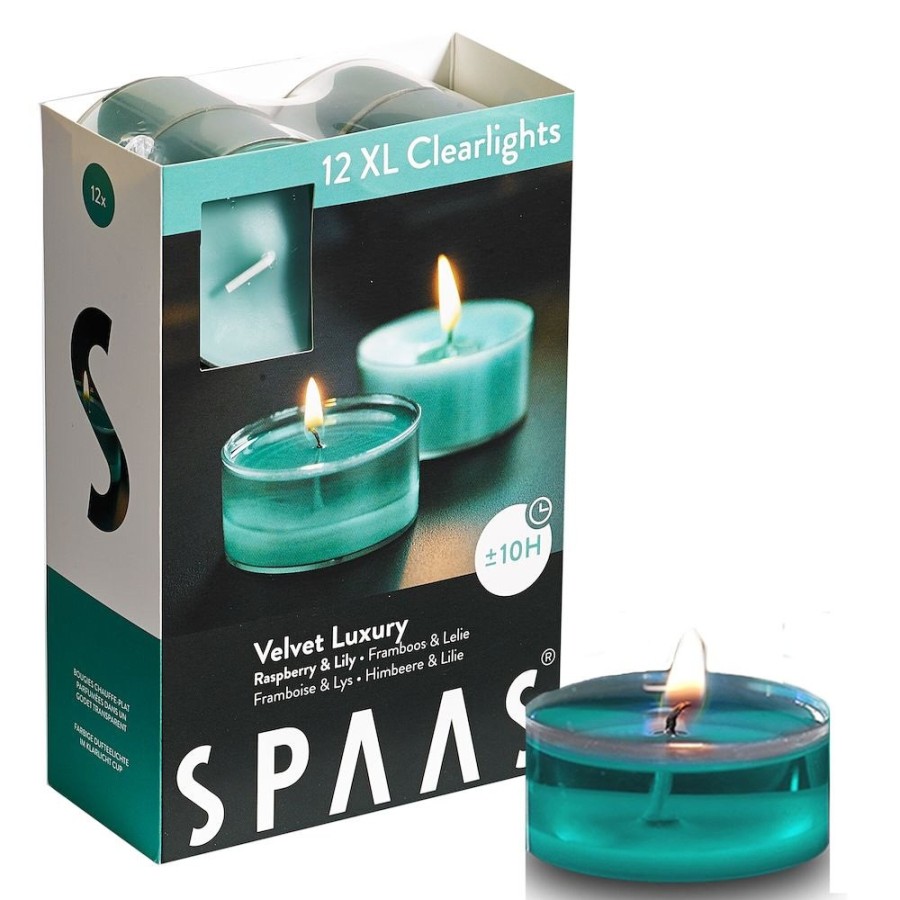 Aan Tafel SPAAS Theelichtjes | Theelichtjes Geur Velvet Luxury Clearcup Maxi H 2,8Cm 5,7Cm 10U 12 Stuks